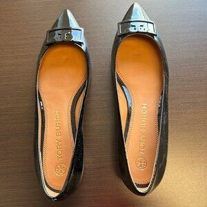 Tory Burch Gigi Flats Black Patent Leather Size 8 1/2 - Never Worn